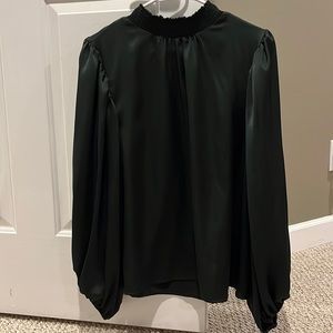 Vince Camuto Mock Neck Green shimmery shirt